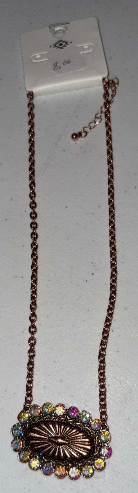 Bronze Crystal Necklace