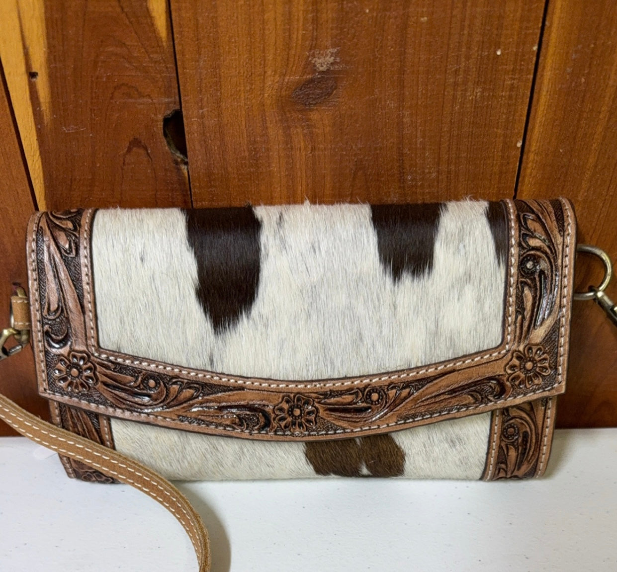 Cowhide wallet/crossbody