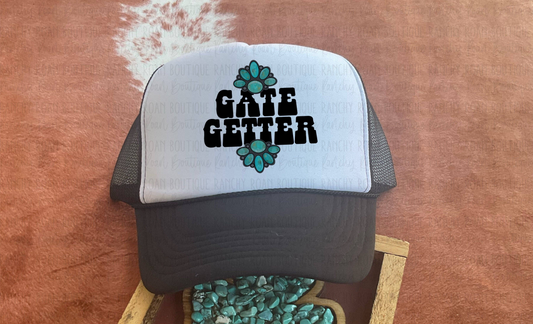 Gate Getter Foam Front Western Trucker Hat: Black/White